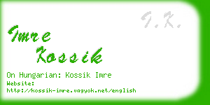 imre kossik business card